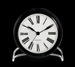 Arne Jacobsen Clocks Roman Bordur Ø11 cm hvit/sort