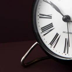 Arne Jacobsen Clocks Roman Bordur Ø11 cm hvit/sort