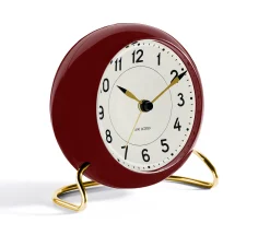 Arne Jacobsen Clocks Station Bordur Ø11 cm bordeaux/hvit