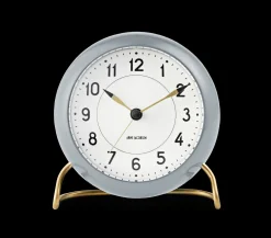 Arne Jacobsen Clocks Station Bordur Ø11 cm grå/hvit