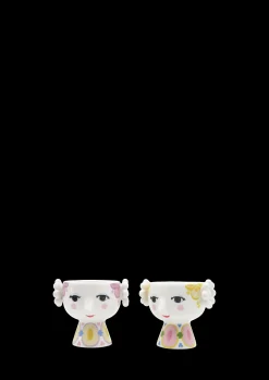 Bjørn Wiinblad Eva Telyslykt Ø6.5 cm gul/lavendel 2 stk.