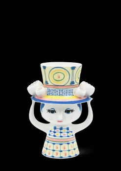 Bjørn Wiinblad Lady with hat Vase H20.5 cm blå - Kjøp nå
