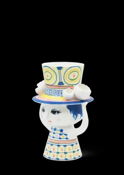 Bjørn Wiinblad Lady with hat Vase H20.5 cm blå - Kjøp nå