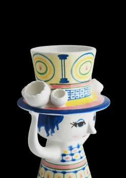 Bjørn Wiinblad Lady with hat Vase H20.5 cm blå - Kjøp nå