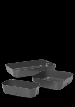 Grand Cru Ovnfaste Fat 3 stk. Grå – Porselen