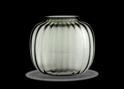 Holmegaard Primula Oval Vase H17.5 smoke