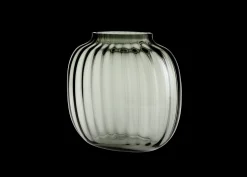 Holmegaard Primula Oval Vase H17.5 smoke