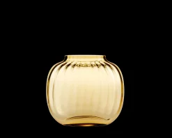 Holmegaard Primula Oval Vase H12.5 amber