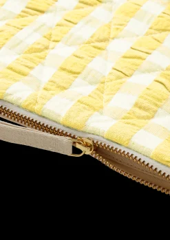 JUNA Bæk&Bølge Dalila Toiletbag 20x14 cm Gul/Hvit.