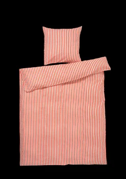 JUNA Bæk&Bølge Lines Sengetøy 140x220 cm chili/bjørk NO
