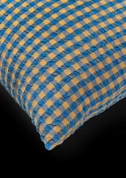 JUNA Bæk&Bølge Putetrekk 63x60 cm blå/oker DK