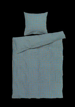 JUNA Bæk&Bølge Sengetøy 140x220 cm blå/oker NO