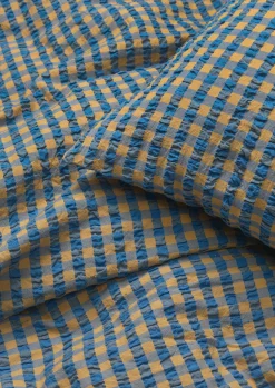 JUNA Bæk&Bølge Sengetøy 140x220 cm blå/oker NO