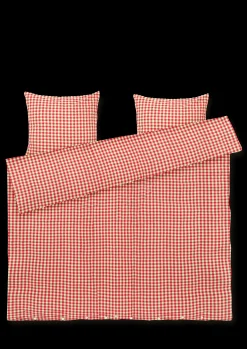 JUNA Bæk&Bølge Sengetøy 220x220 cm rød/gul SE