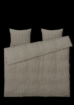 JUNA Bæk&Bølge Sengetøy 220x220 cm svart/sand SE - Kjøp her