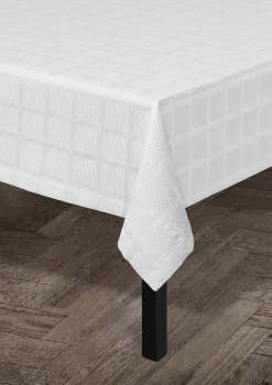 JUNA Brick damaskduk, hvit, 150 x 220 cm – Kjøp her