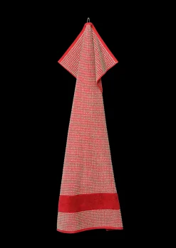 JUNA Check Håndkle 70 x 140 cm rød/sand – Handle hos oss