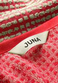 JUNA Check Håndkle 70 x 140 cm rød/sand – Handle hos oss