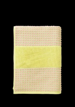 JUNA Check Håndkle 70x140 cm gul/pink