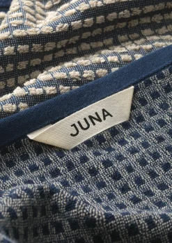 JUNA Check Håndkle 50x100 cm mørk blå/sand