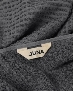 JUNA Check Håndkle 70x140 cm mørk grå