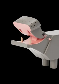 Kay Bojesen Flodhest liliput grå