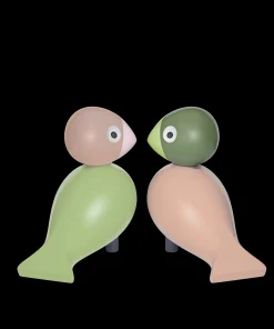 Kay Bojesen Turtelduer H9 cm lys grønn/rosa 1 sett