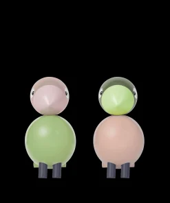 Kay Bojesen Turtelduer H9 cm lys grønn/rosa 1 sett