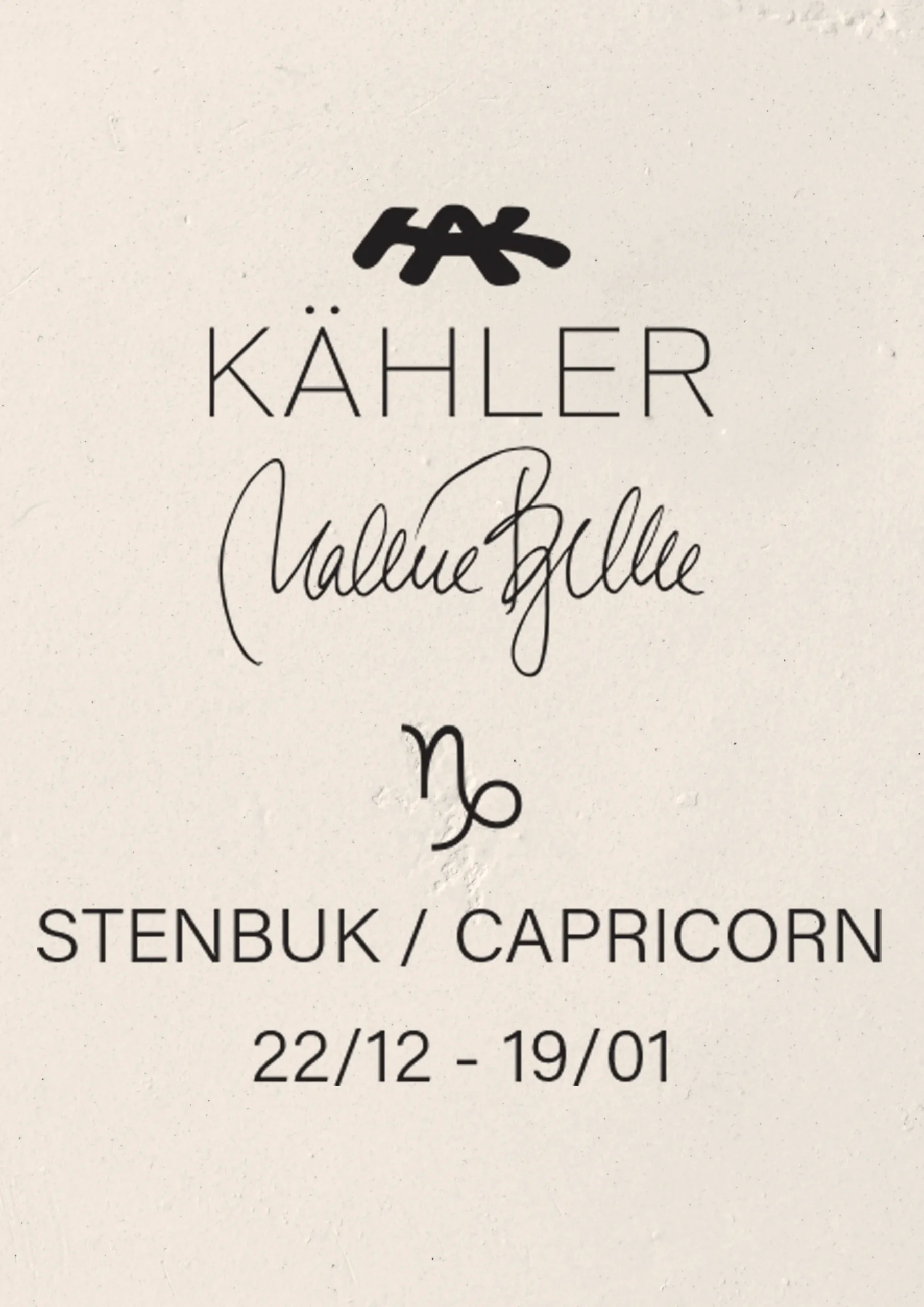 Kähler Astro Capricorn H25 hvit