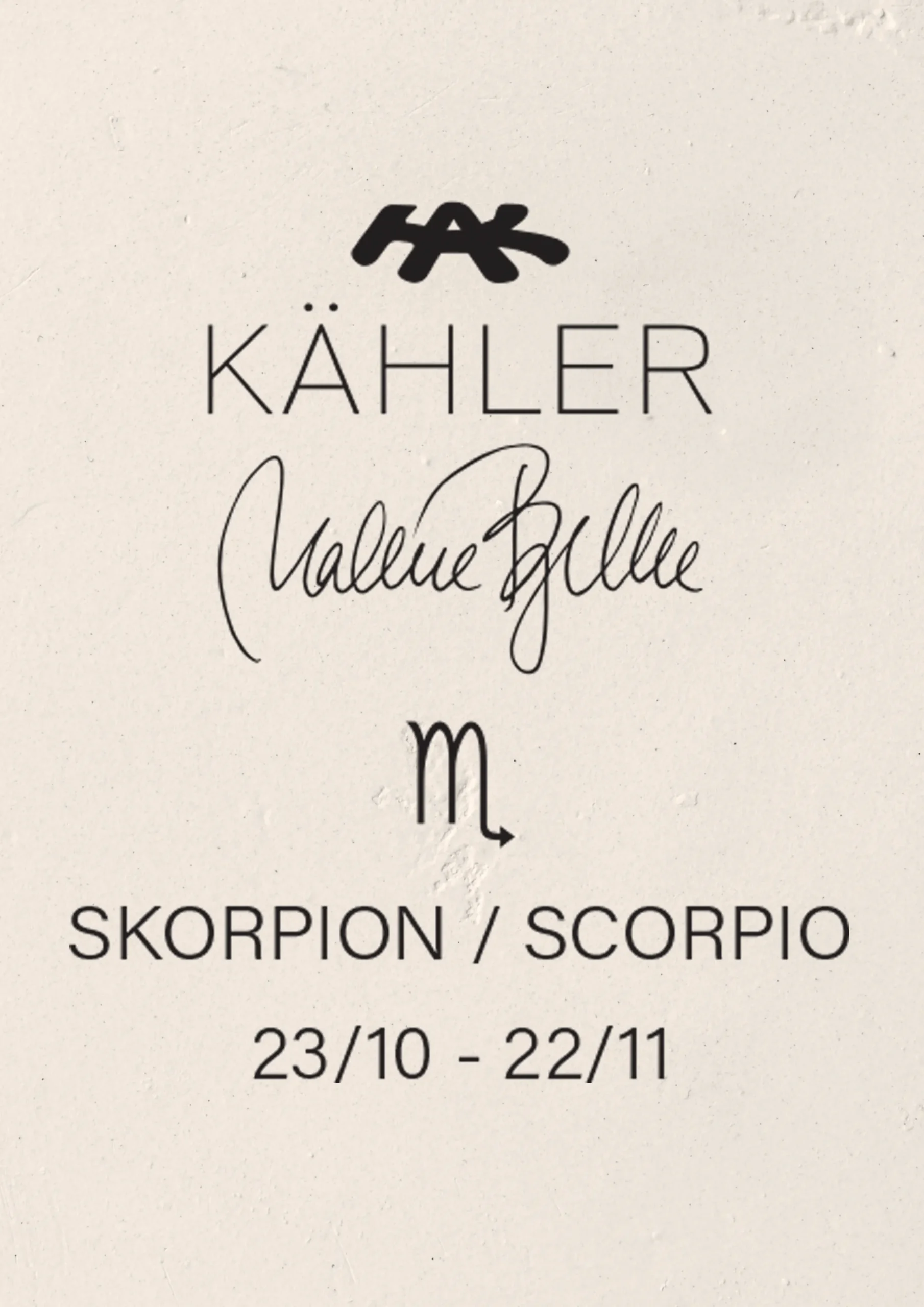 Kähler Astro Scorpio H14 hvit