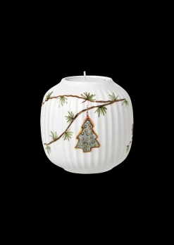 Kähler Hammershøi Christmas Telyslykt Ø9.5 cm hvit m. deko