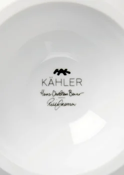 Kähler Hammershøi Poppy Skål på stett Ø16 cm hvit m. deko