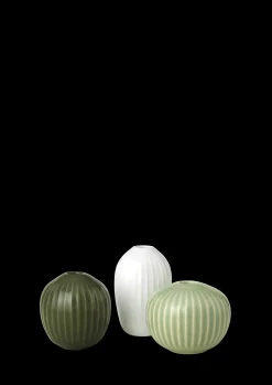 Kähler Hammershøi Vase miniatyr støvet grønn 3 stk.