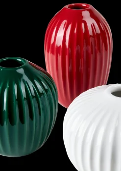 Kähler Hammershøi Vase miniatyr rød/grønn/hvit 3 stk.