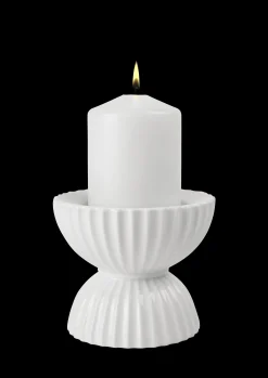 Lyngby Porcelæn Lyngby Tura Lysestake til kubbelys hvit