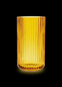 Lyngby Porcelæn Lyngby Vase H15.5 amber munnblåst glass
