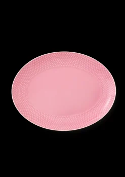 Lyngby Porcelæn Rhombe Color Oval serveringsfat rosa