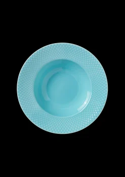 Lyngby Porcelæn Rhombe Color Dyp tallerken Ø24.5 cm turkis