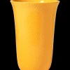 Lyngby Porcelæn Rhombe Color Vase H20 gul porselen