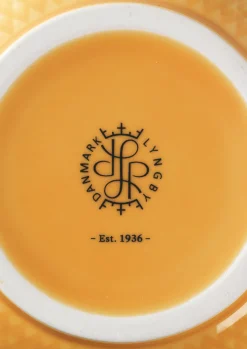 Lyngby Porcelæn Rhombe Color Vase H20 gul porselen