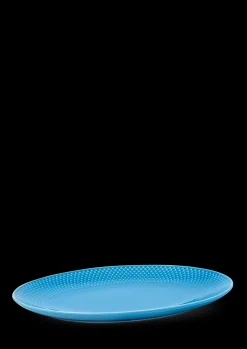 Lyngby Porcelæn Rhombe Color Oval serveringsfat blå
