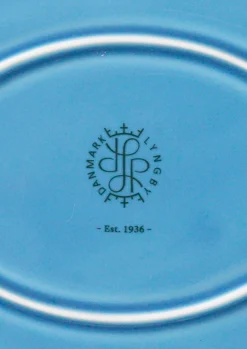 Lyngby Porcelæn Rhombe Color Oval serveringsfat blå
