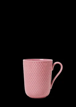 Lyngby Porcelæn Rhombe Color Kopp med hank 33 cl rosa