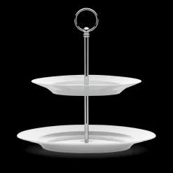 Lyngby Porcelæn Rhombe Etasjefat Ø27 cm hvit