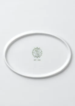 Lyngby Porcelæn Rhombe Oval serveringsfat 42x32 hvit