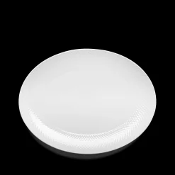 Lyngby Porcelæn Rhombe Oval serveringsfat 35x26.5 hvit