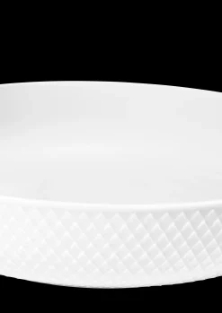 Lyngby Porcelæn Rhombe Serveringsskål Ø28 cm hvit - Kjøp nå