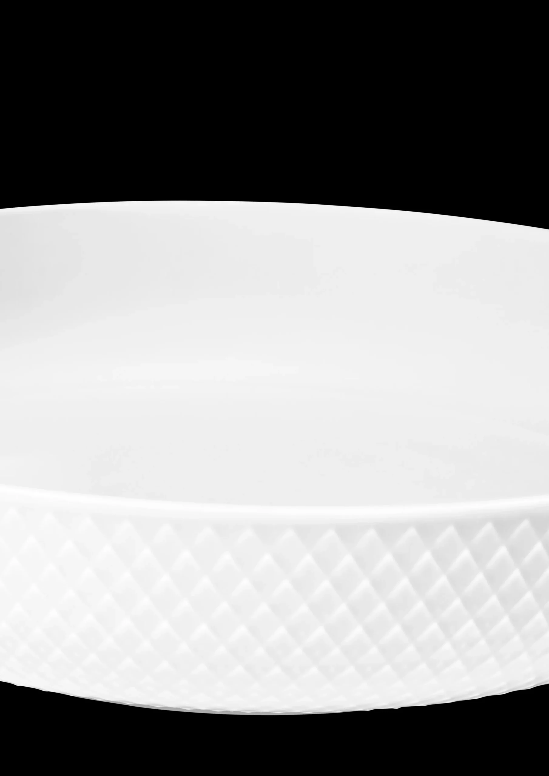 Lyngby Porcelæn Rhombe Serveringsskål Ø28 cm hvit - Kjøp nå