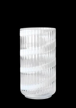 Lyngby Porcelæn Vase H20.5 cm swirl white munnblåst glass