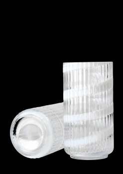 Lyngby Porcelæn Vase H20.5 cm swirl white munnblåst glass